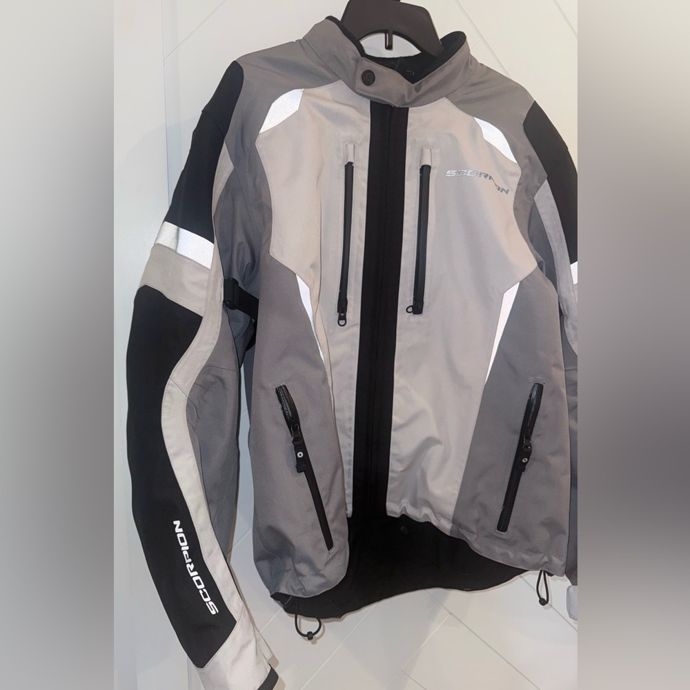 Scorpion Exo Optima Men's Waterproof Armored Riding Motorcycle Jacket Gray Large - Picture 6 of 15